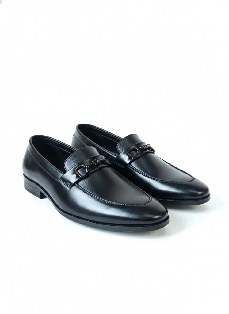 Men's Horsebit Loafers (Black, UK 6)
